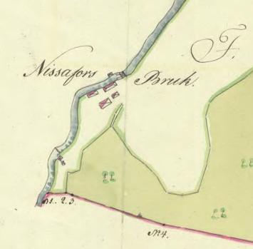 en äldre ritad karta över Nissafors bruk
