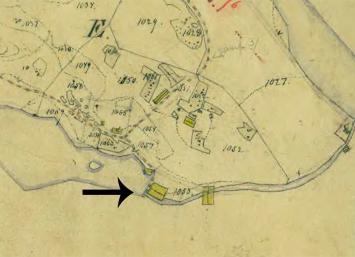 en äldre, gulnad karta över Åsafors bruk