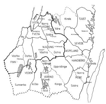 en karta över Småland