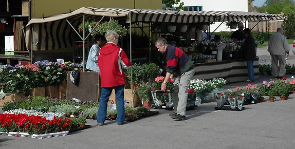 Torghandel utanför torghuset i Smållandsstenar