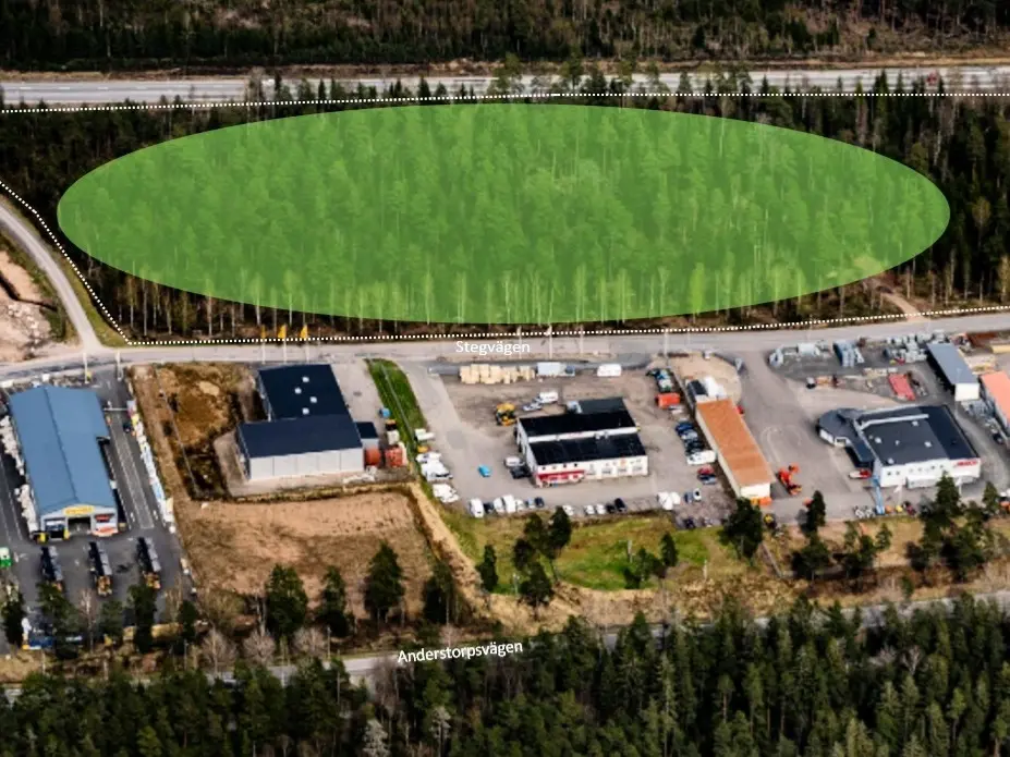 Kartbild över fastigheten som ska expanderas.