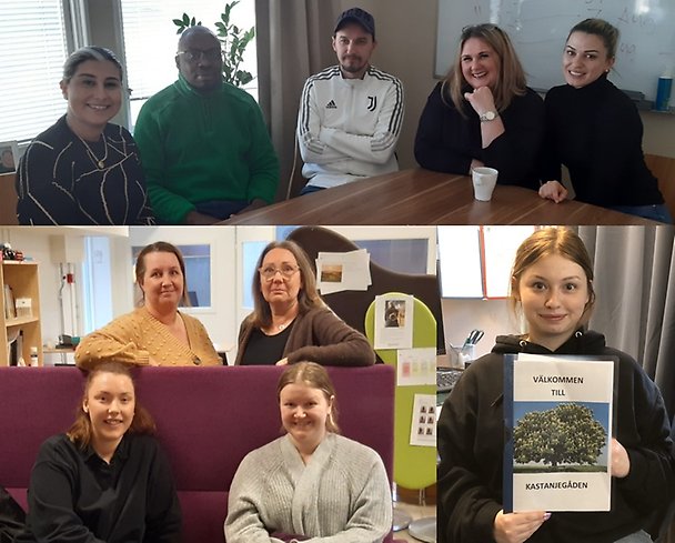 Ett bildcollage med bilder på medarbetare som arbetar inom kommunen.