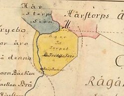 en gammal karta i olika färger