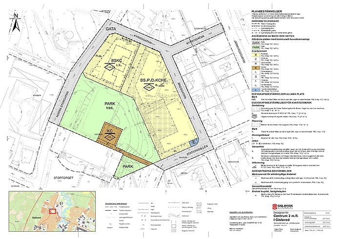 Plankarta över Gislaved centrum 2