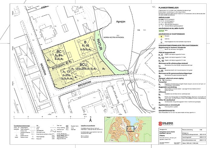 Plankarta för Norra Hestra Kyrkobol 1.39